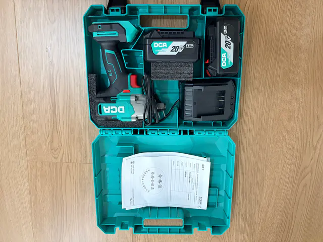 DCA ADPB320 photographed impact-wrench kit in its carrying case